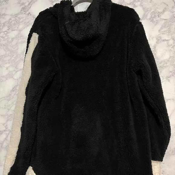 Black/White 1/4 Zip 100% Polyester Mens Hoodie Size Medium - Picture 10 of 10